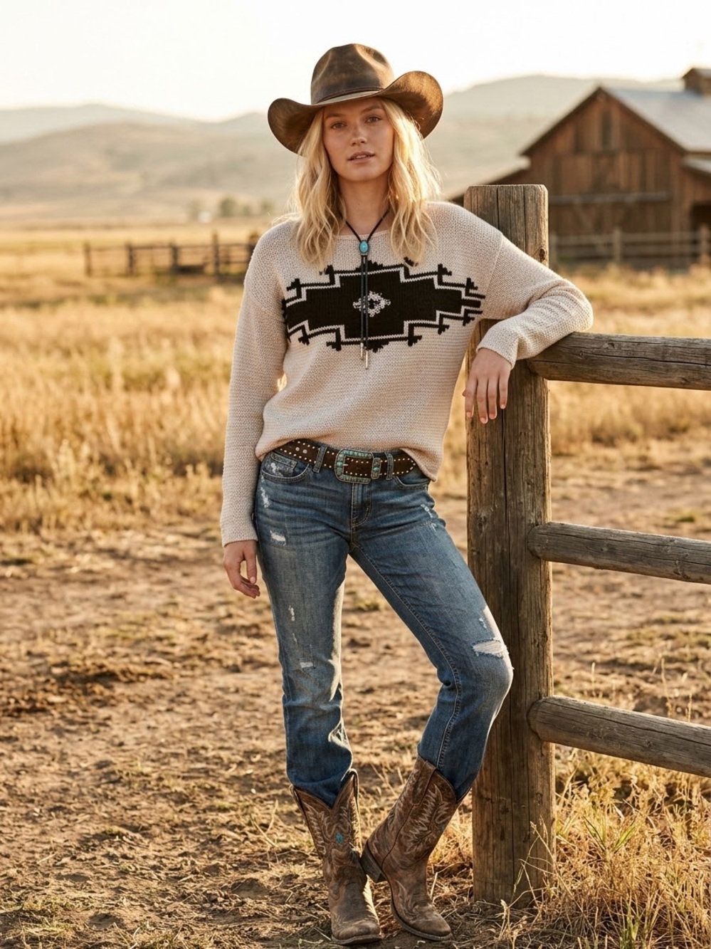 Vintage LRL Lauren Jeans Co. Ralph Lauren Southwestern Knit Sweater S - Picture 1 of 9